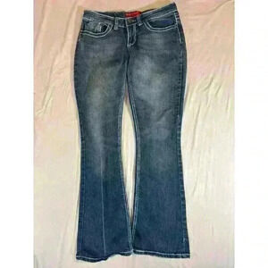 Red Rivet Women's Bootcut Jeans Size 11 Heavy Stitch Blue Denim 32x30